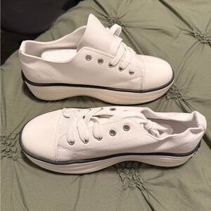 Women's White Platform Sneakers